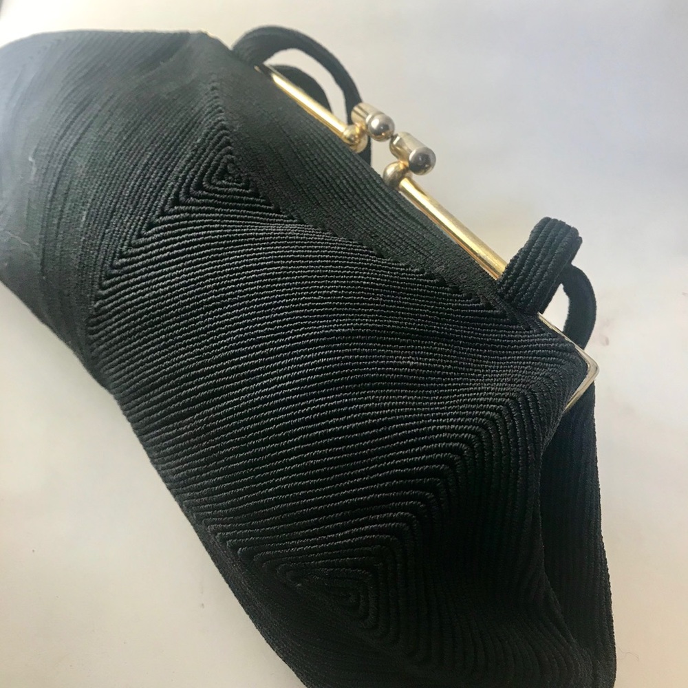 Vintage evening purse.  Black rope work